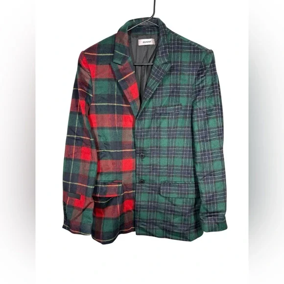 Danielle Guizio Plaid Oversized Wool Blend Blazer Size Small